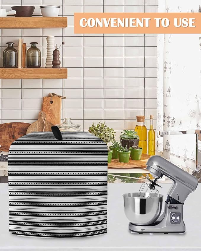 Black Stripes Stand Mixer Dust Cover - Image 4
