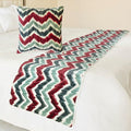The HomeCentric King/Queen/Twin Red & Blue Designer Twin 53"x18" Bed Runner by TheHomeCentric