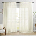 Dreaming Casa Ivory Sheer Curtains 96 Inches Long, Rod Pocket & Back Tab Light by DreamingCasa