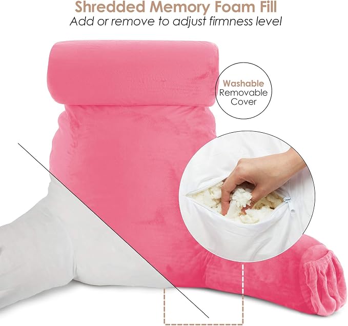 Nestl Reading Pillow with Shredded Memory Foam Includes 2 Neck and Lumber - Image 5