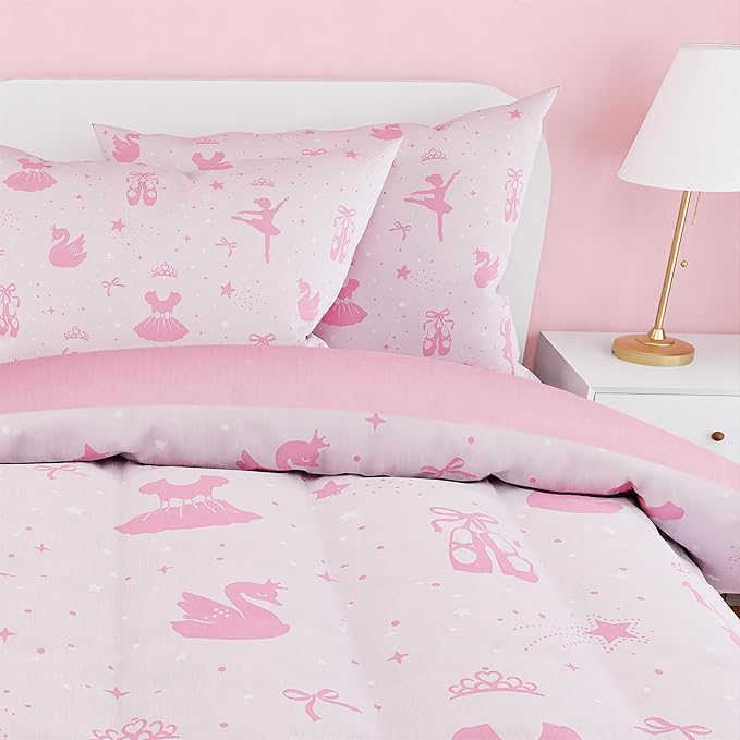 SANDJEST Ballerina Comforter Set Twin Size 68x86in - Image 4