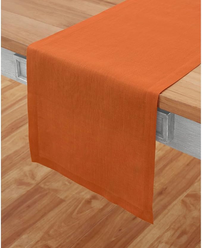 Solino Home Linen Pumpkin Table Runner 120 Inches Long - Image 2