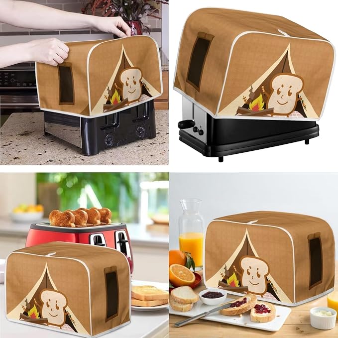 PointodoorFunny Cartoon Toast PrintAppliance CoversSet WashableKitchen Blender - Image 2