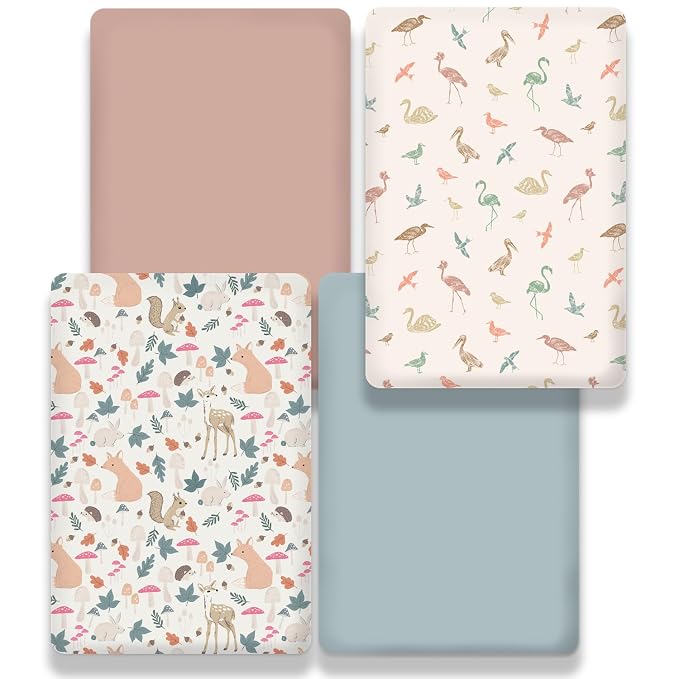 Bimocosy Pack and Play Sheets Fitted 4 Pack, 38 x 26 Inch Pack n Play Mini Crib - Image 7