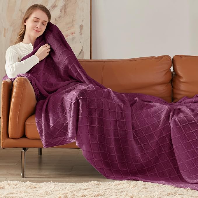inhand Knitted Throw Blanket for Couch and Bed, Soft Living Room Home Decor - Image 3