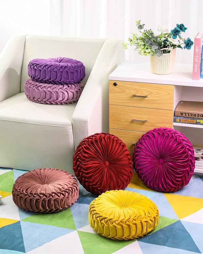 HLOVME Throw Pillow for Couch Decorative 3D Pumpkin Round Velvet Cushion for - Image 5
