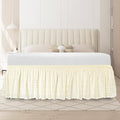 King Bed Skirt, Wrap-Around Elastic Ruffled Eyelet Bed Skirt King Size Dust by ANARACHON