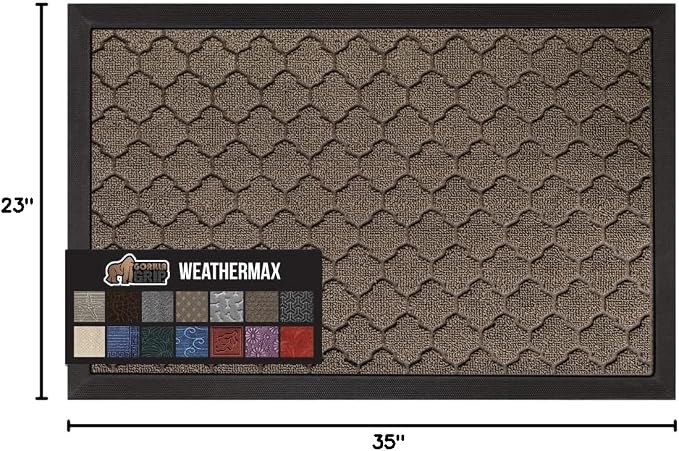 GORILLA GRIP 100% Waterproof All-Season WeatherMax Doormat 35x23, US Designed - Image 2