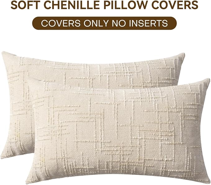 Decorative Throw Pillow Covers 12x20 Inch Set of 2, Soft Solid Farmhouse - Image 4