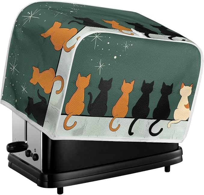 Cat Printed Bread Maker Cover, 2 Slice Kitchen Small Appliance, Toaster Cover - Image 4