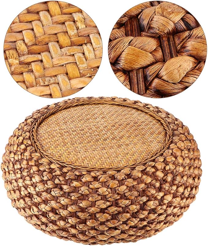 GLOGLOW Japanese Style Round Floor Cushion, Hand Woven Material - Image 7