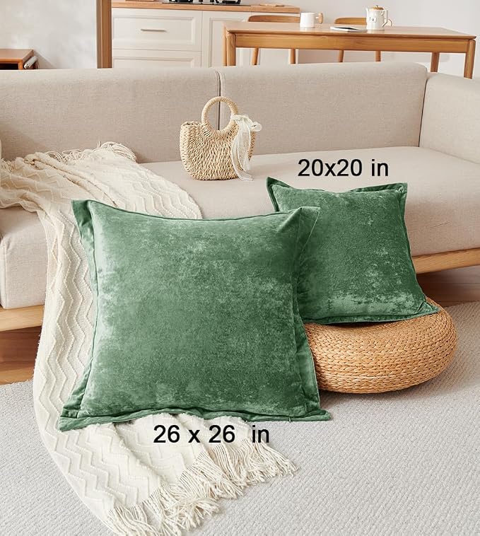 Luxurious Velvet Throw Pillow Covers 20x20 Set of 2 Decorative Pillow Covers - Image 5