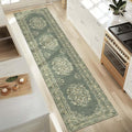 jinchan Hallway Runner Rug 2x10 Vintage Floral Distressed Design Machine by JINCHAN