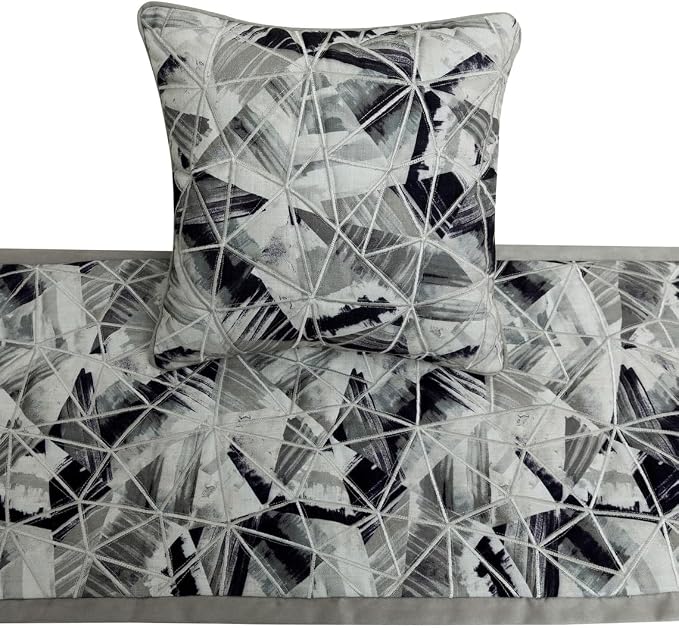 The HomeCentric King/Queen/Twin Grey Decorative Full 68"x18" Bed Runner - Image 2