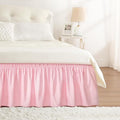 RIMELA Pink Bed Skirt Queen Size 15 Inch Drop Elastic Wrap Around Dust Ruffle by RIMELABedSkirt