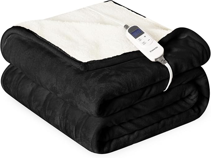 Heat Blanket 72”x84” Full Size, Soft Flannel & Sherpa Reversible Electric by Unknown