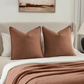 MIULEE 24x24 Decorative Euro Sham Pillow Covers, 2 Pack Large Boho Farmhouse by MIULEE