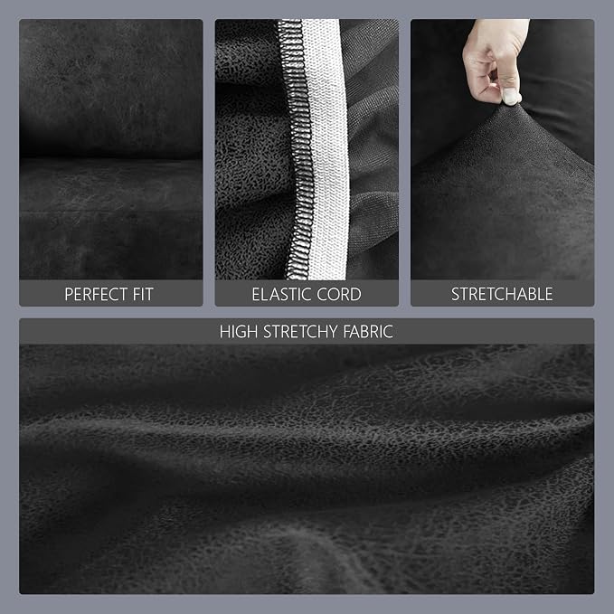 molasofa Leather Like Stretch Futon Slipcover Armless Futon Bed Sofa Cover - Image 4