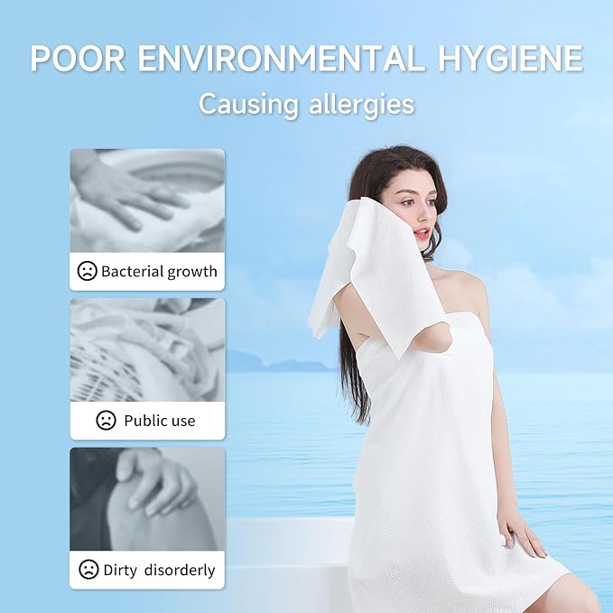 10 PCS Disposable Bath Towels, Large Disposable Towel Tablets Disposable Towels - Image 2