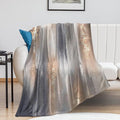 Abstract Gradient Blanket, Modern Fashion Baroque Gold Grey Painting Strokes by Unknown