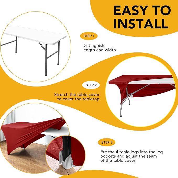 6-Pack Premium Red Spandex Tablecloths - Image 8