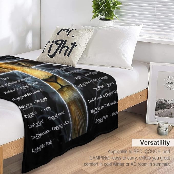 Christian Lion Blanket Scripture Jesus Throw Blanket Christian Gifts - Image 5