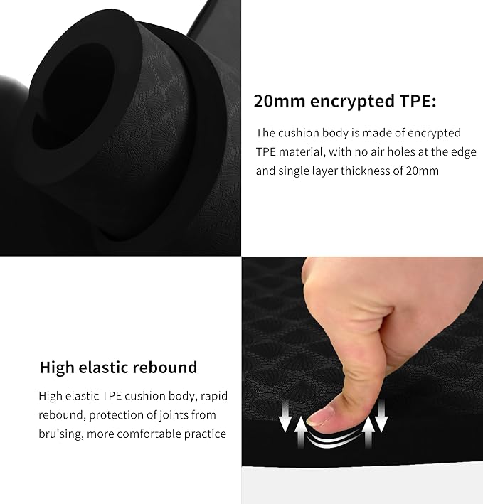nuveti Large Exercise Mat - 15mm/20mm/30mm Thick Yoga Mat | Workout Mat - Image 5