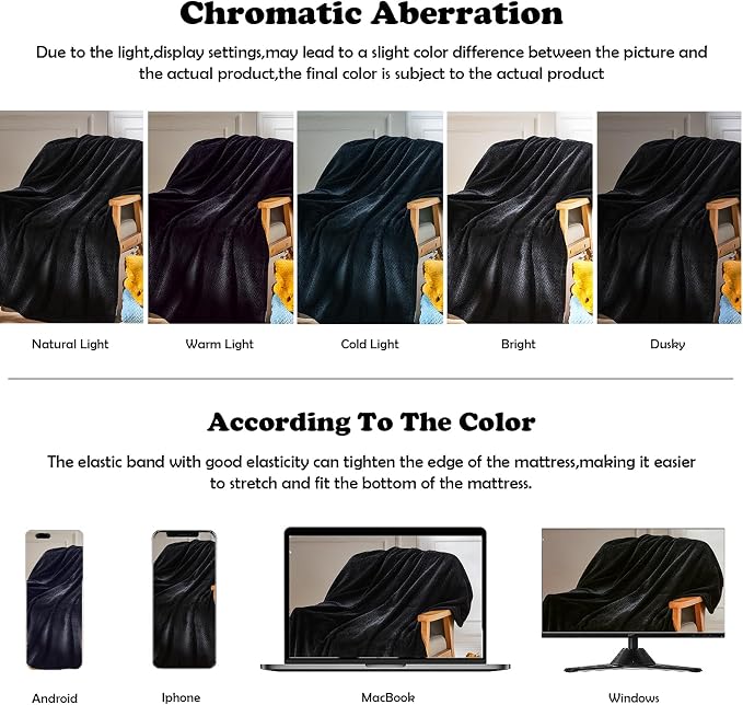 NEWCOSPLAY Super Soft Throw Blanket Black Premium Silky Flannel Fleece Leaves - Image 6