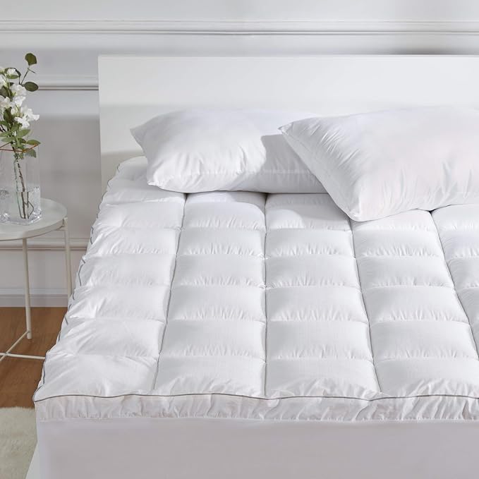SLEEP ZONE Full Size Cotton Mattress Pad, Machine Washable Mattress Protector by SLEEPZONELIFE
