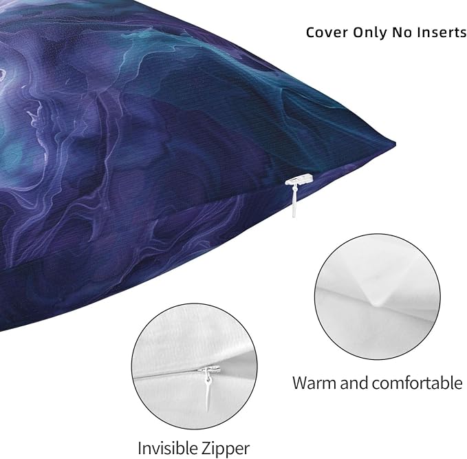 Purple Teal Turquoise Galaxy Nebulous 16x16 inches Throw Pillow Covers Cozy - Image 7