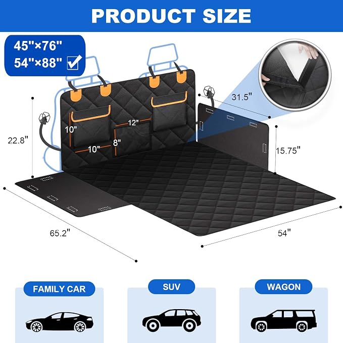 4-in-1 SUV Cargo Liner for Dogs, Non-Slip Water Resistant Pet Trunk Mat - Image 2