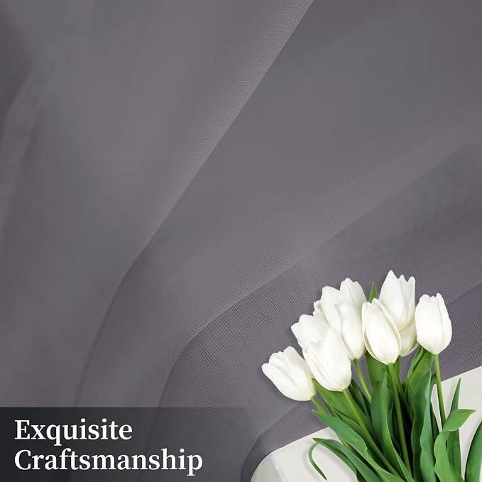 Sheer Curtains 45 Inches Long 2 Panels, Rod Pocket Short Curtain - Image 7