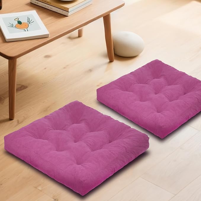 Meditation Floor Pillow Set of 2, Square Large Pillows Seating by Unknown