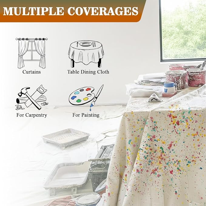 Drop Cloth for Painting Washable and Reusable Canvas Fabric for Furniture & - Image 2