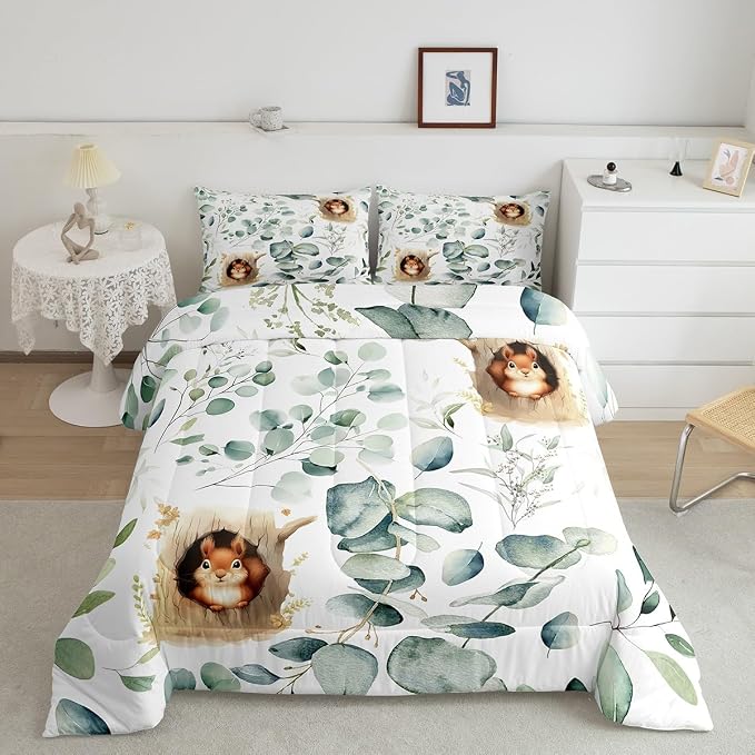 Erosebridal Kawaii Squirrel Queen Bedding Sets - Image 2