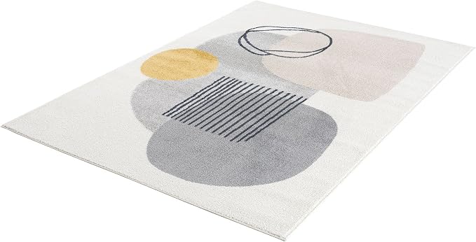Abani Rugs Cream and Gray 4 ft. X 6 ft. Mid-Century Rug - Image 9