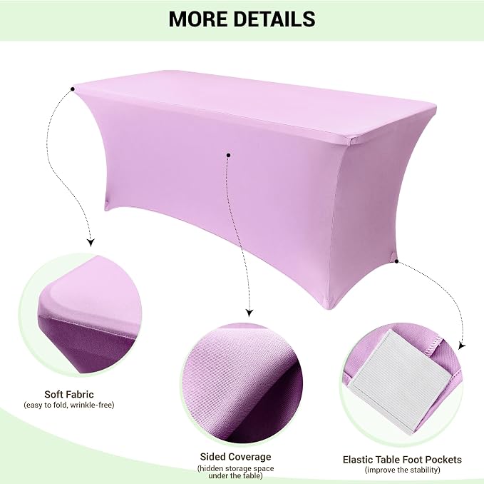 Obstal Spandex Table Cover 6ft Fitted Tablecloth Rectangular - Image 3