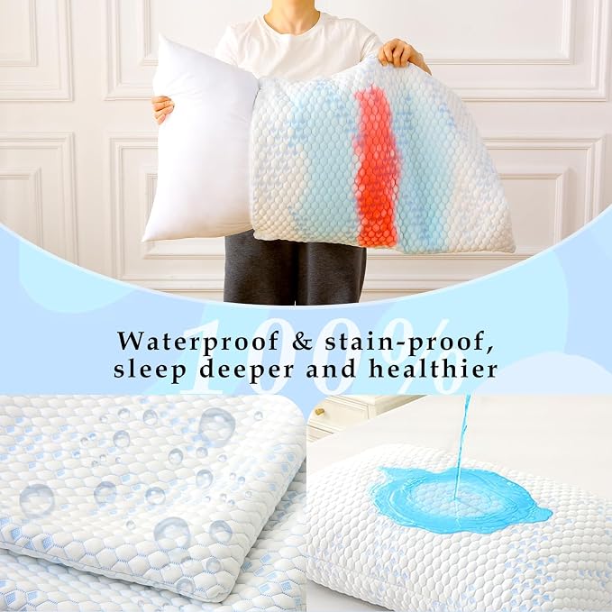 Pillow Protectors Queen, Waterproof Pillowcase - Image 2