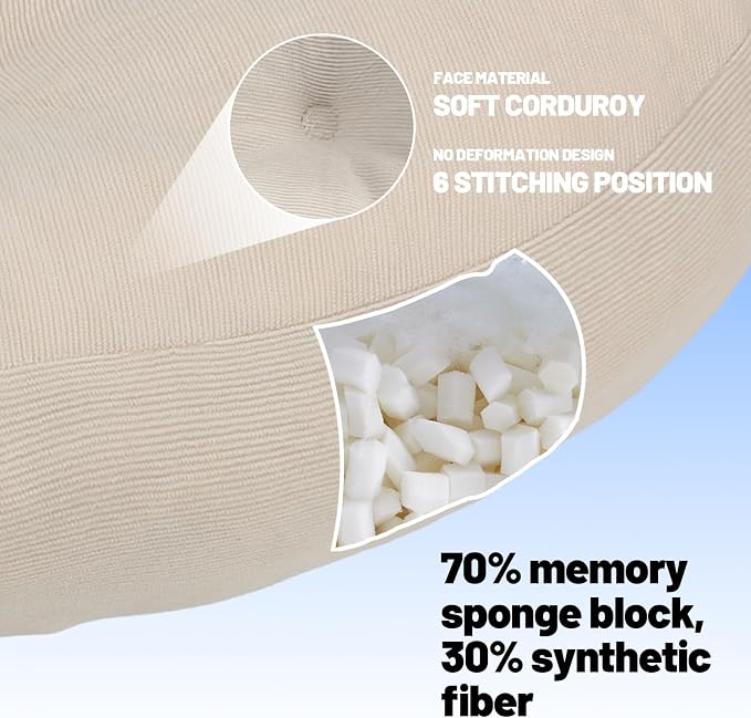 Meditation Floor Pillow Set of 2, Round Large Pillows Seating - Image 4