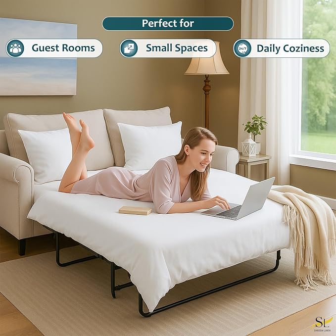 Luxury Queen Sleeper Sofa Bed Sheet Set, 100% Egyptian Cotton, 338 Thread Count - Image 5