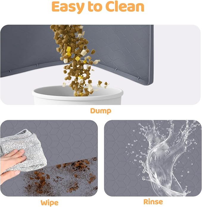Dog Food Mat, Extra Large 34" x 22" Silicone Pet Feeding Mat - Image 5
