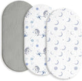 Gllquen Baby Muslin Bassinet Sheets 3 Pack, Breathable Elastic Cozy Fitted by GLLQUENBABY