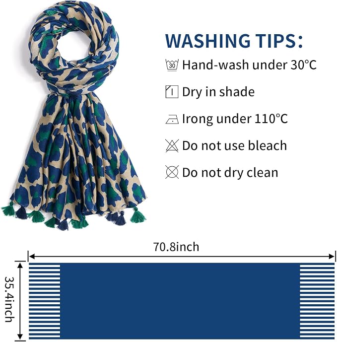 Scarf for Women Lightweight Soft Floral Leopard Printed Scarves Fall Winter - Image 3