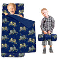 Toddler Nap Mat with Pillow and Minky Blanket, Large 55"x35" Sleeping Bag by Beavtaens