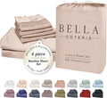 Bella Coterie 6 Piece Luxury Bamboo Viscose California King Size Sheet Set | by BC