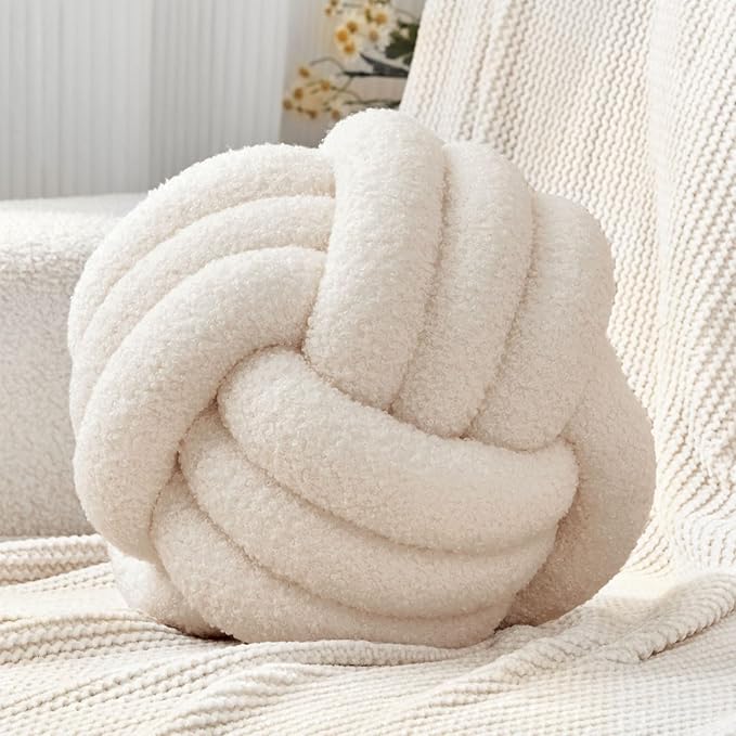 Petrella Knot Pillow Ball Round Throw Pillows Home Decor Cushion Decorative by Petrellatoy