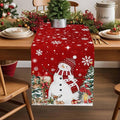 Red Snowman Christmas Table Runner, 18x72 Inch, Xmas Tree Table Runners Elk by Unknown