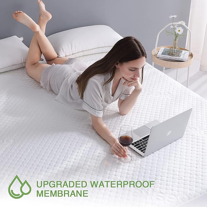 Twin XL Size Waterproof Mattress Protector Fitted Mattress Pad Cover - Image 3