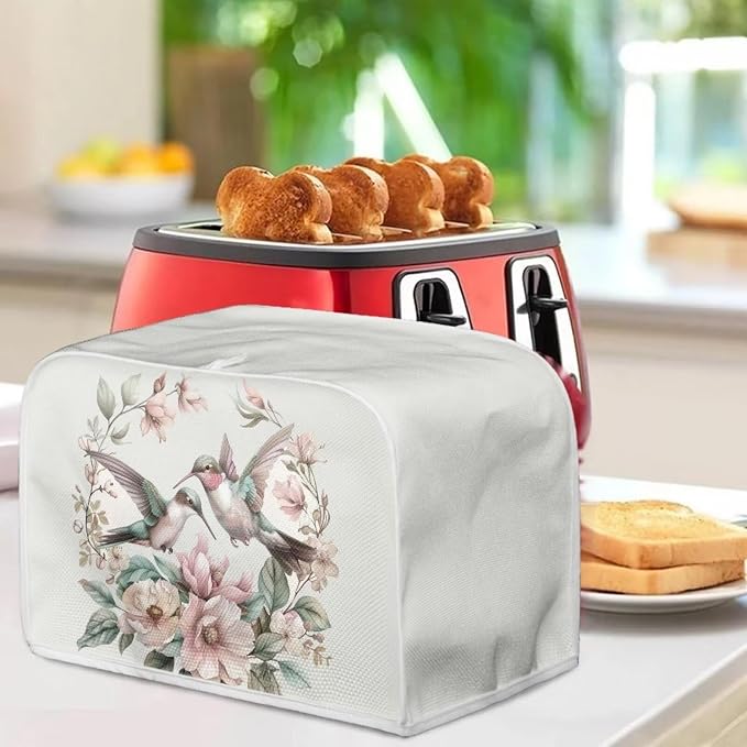 ZFRXIGN Flower Hummingbird Toaster Cover 4 Slice Toaster Dust Cover Small - Image 3