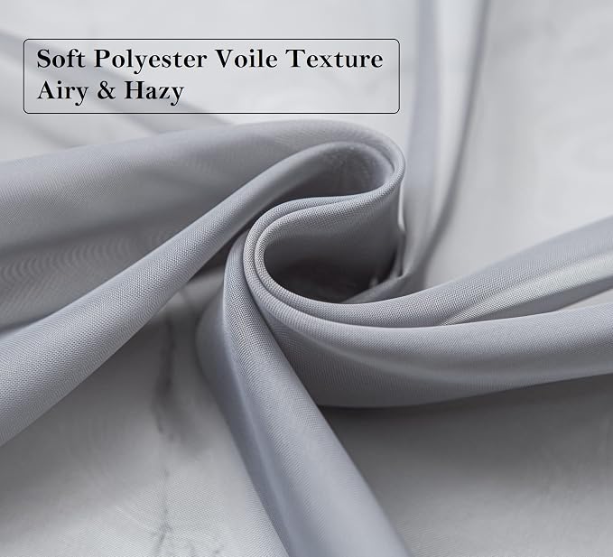 PI Dark Grey Sheer Curtains 108 Inches Long - Image 3